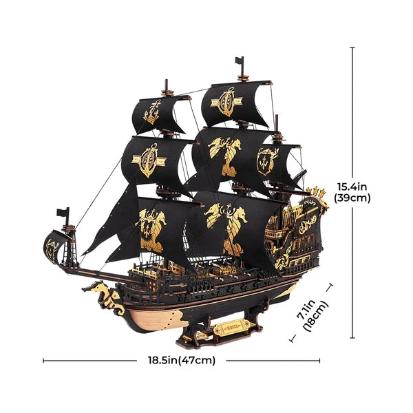 The Seahorse Barque 3D Wooden Puzzle,603 Number of pieces
