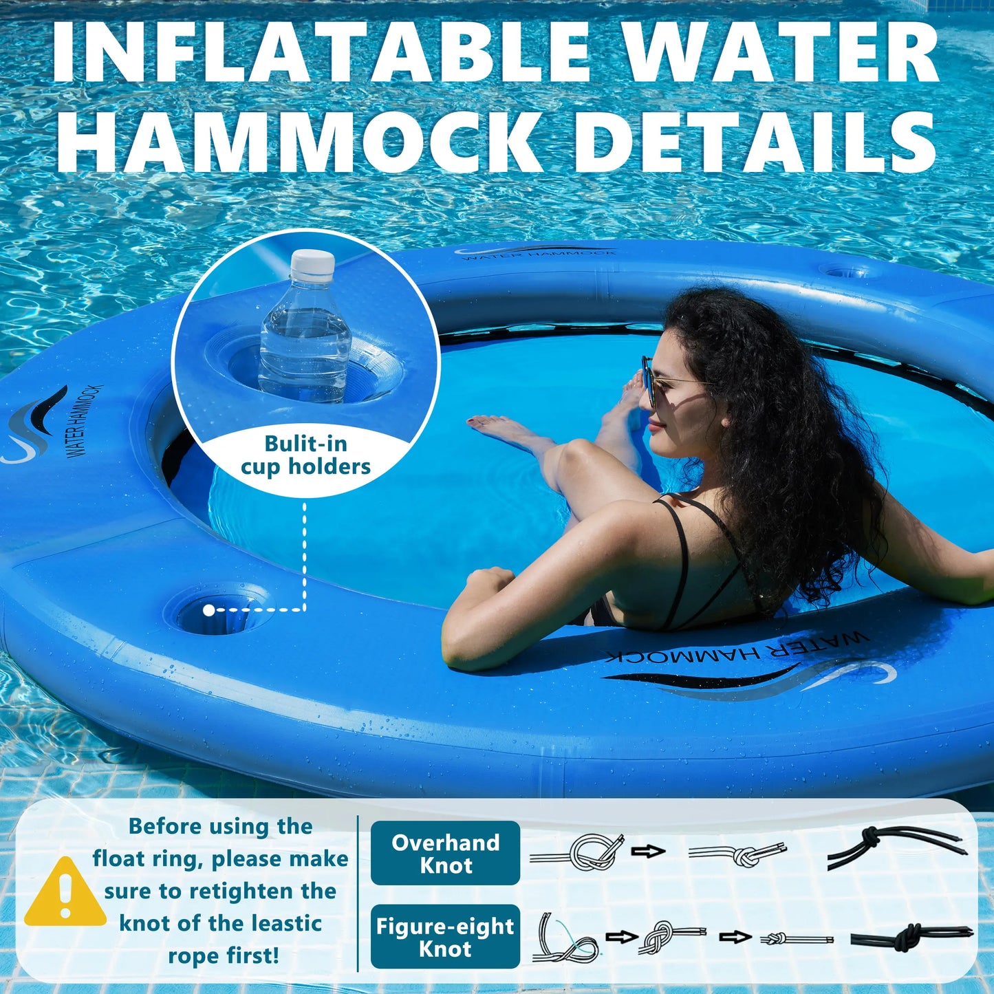 Sun Chill Inflatable Water Hammock - 6FT, 8FT, 10FT for Lake & Pool