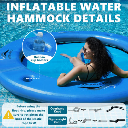 Sun Chill Inflatable Water Hammock - 6FT, 8FT, 10FT for Lake & Pool