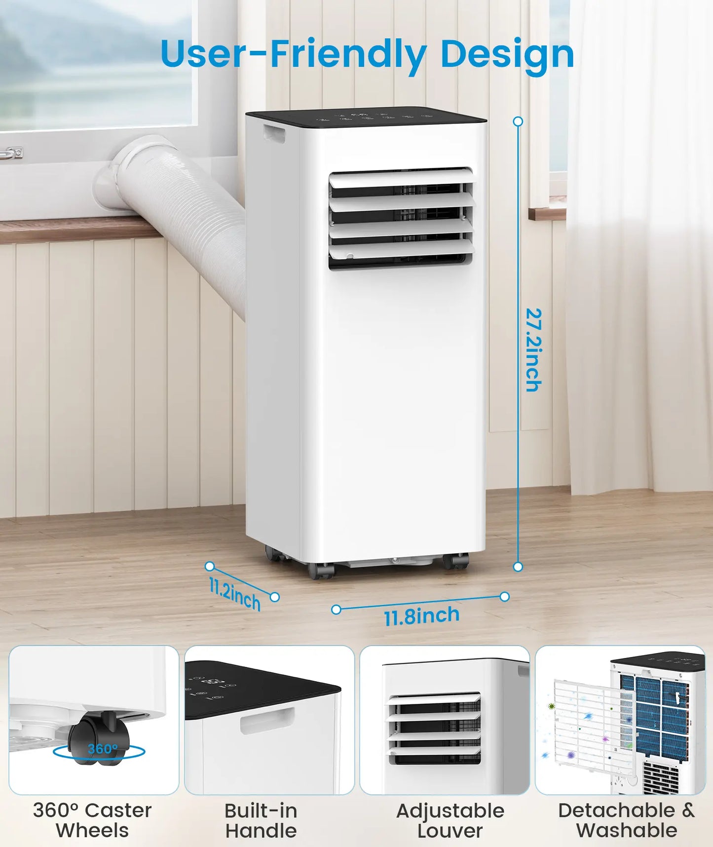 8,000/10,000 BTU Portable Air Conditioner — Covers up to 450 sq. ft.