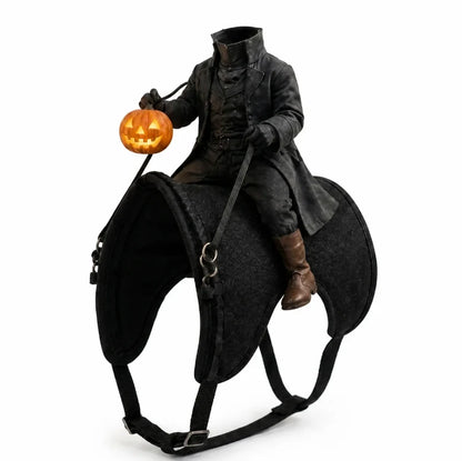 Headless Horseman Cat Costume, Funny Halloween Pet Outfit, Novelty Cosplay Costume for Cats