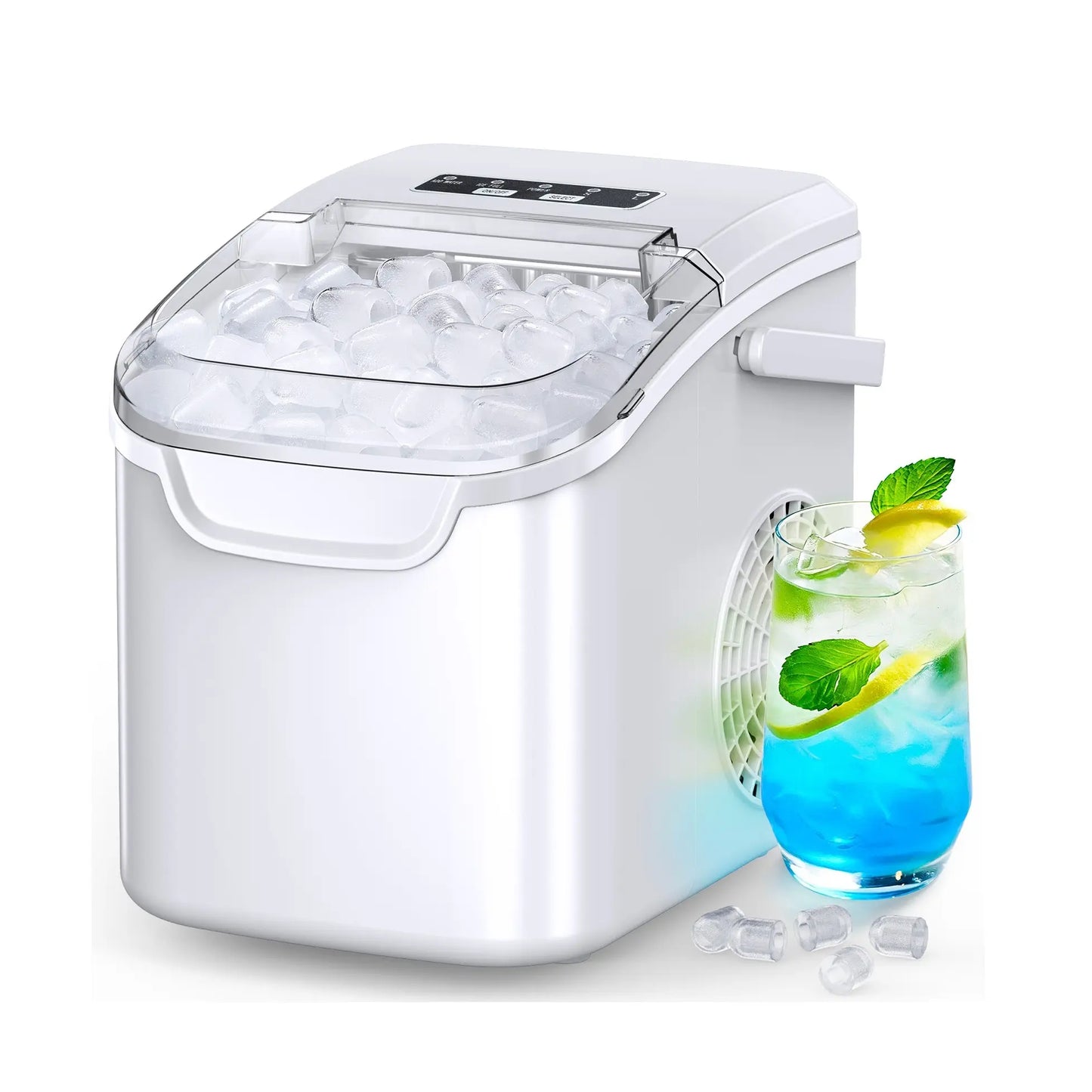 ⚡️ 72-HR CLEAROUT ⚡️  Bullet Ice Maker Countertop with Self-Cleaning, Staninless Steel or ABS Plastic, 26.5lbs/24Hrs, 6 Mins/9 Pcs Bullet Ice, Portable Ice Maker for Kitchen/Home/Office/Party/RV