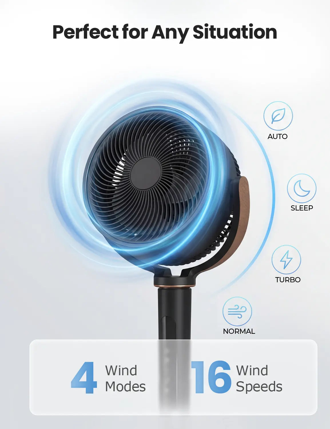 Eslicer™ 120° Oscillating Standing Bedroom Fan