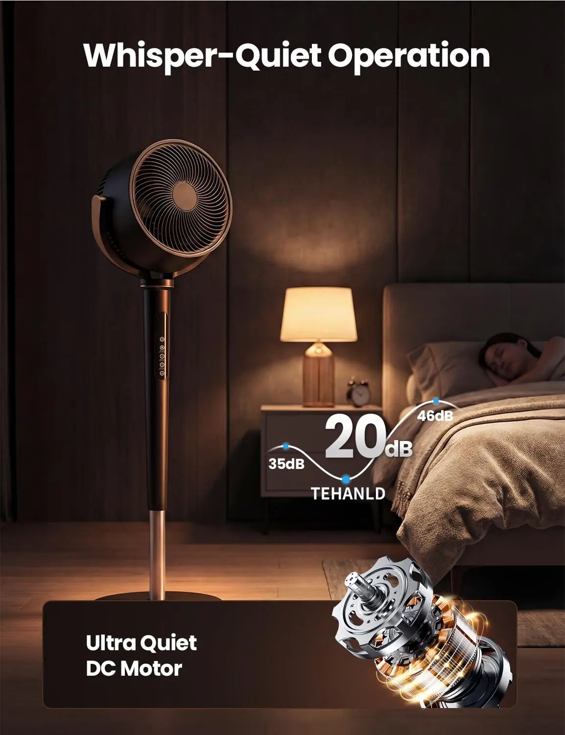 Eslicer™ 120° Oscillating Standing Bedroom Fan